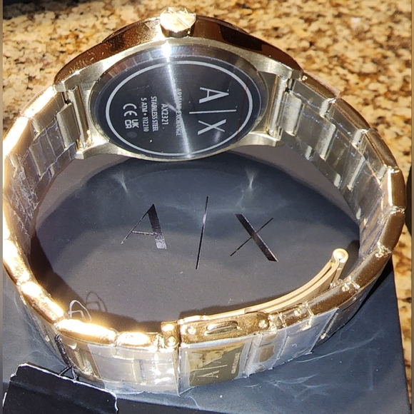 Armani Exchange Three-Hand Gold-Tone Stainless Steel Watch - Picture 3 of 11